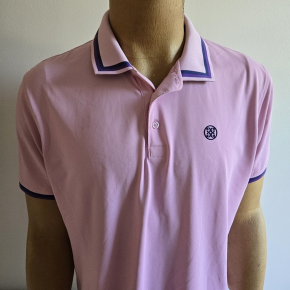 G/FORE Light Pink Polo with Dark Purple Trim - Picture 1 of 8